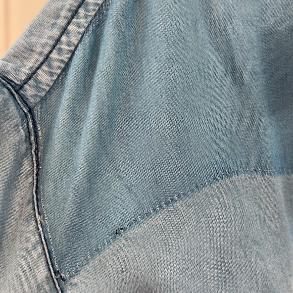 🆕Hem & Thread Chambray Button Down Belted Shirt Dress Denim Vintage Design - Picture 8 of 13